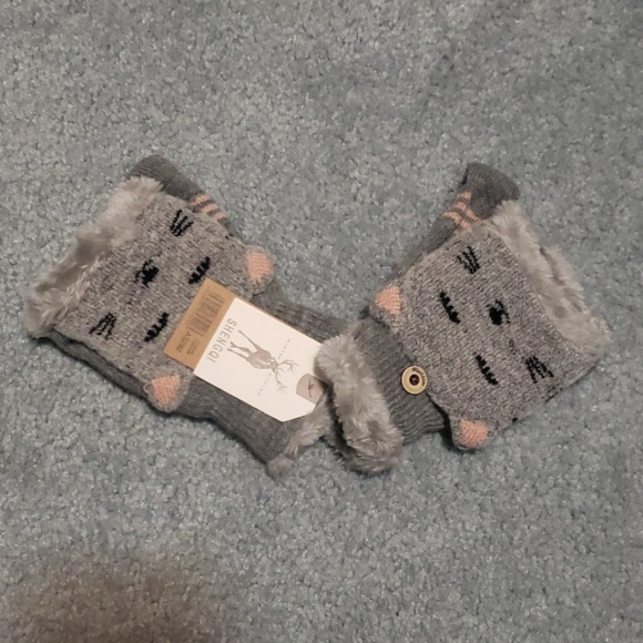 Pink mittens fold back fingerless smart phone - Picture 7 of 7